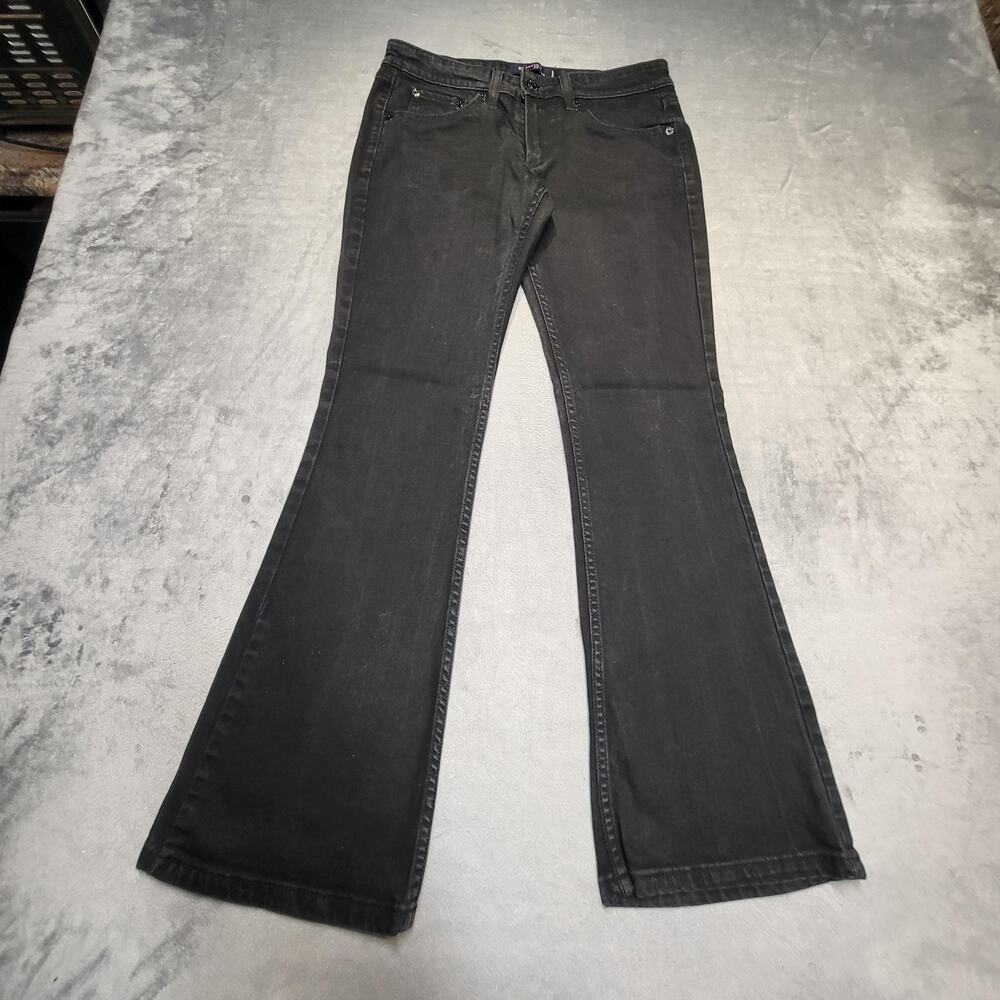 Levis 518 Jeans Juniors 3 Black Superlow Bootcut Low Rise Slim Stretch Denim